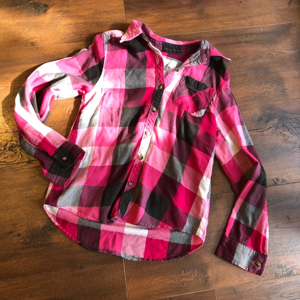 Girls pink Flannel size 10